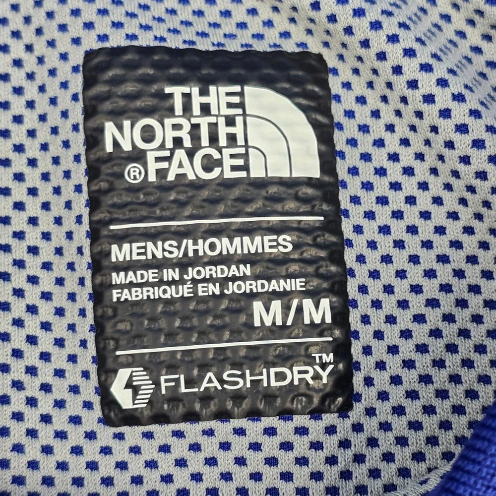 The North Face Mens FlashDry Blue Performance Polo Shirt Short‎ Sleeve Medium